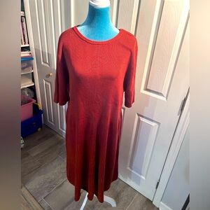 Lands' End Rich Rust Sweater Dress